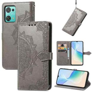 For Blackview C30 Mandala Flower Embossed Leather Phone Case(Gray)