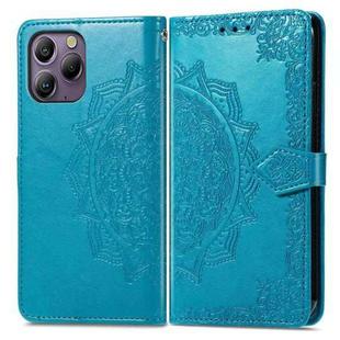 For Blackview A96 Mandala Flower Embossed Leather Phone Case(Blue)