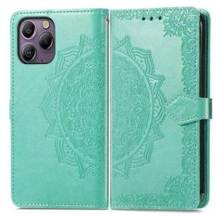 For Blackview A96 Mandala Flower Embossed Leather Phone Case(Green)