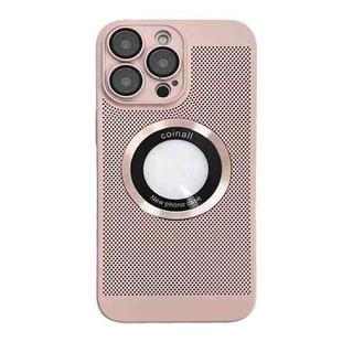 For iPhone 14 Pro Cooling MagSafe Magnifier Phone Case(Pink)