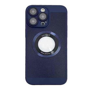 For iPhone 14 Pro Cooling MagSafe Magnifier Phone Case(Royal Blue)