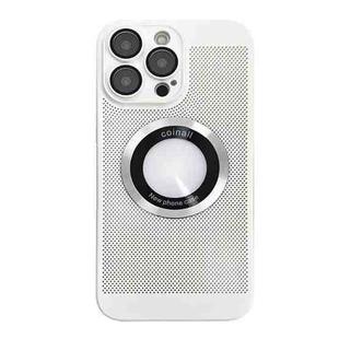 For iPhone 14 Pro Cooling MagSafe Magnifier Phone Case(White)