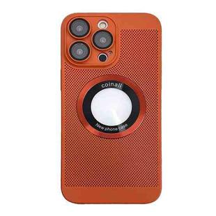 For iPhone 14 Pro Cooling MagSafe Magnifier Phone Case(Orange)