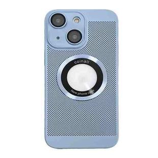 For iPhone 14 Plus Cooling MagSafe Magnifier Phone Case(Blue)