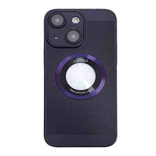 For iPhone 14 Plus Cooling MagSafe Magnifier Phone Case(Purple)