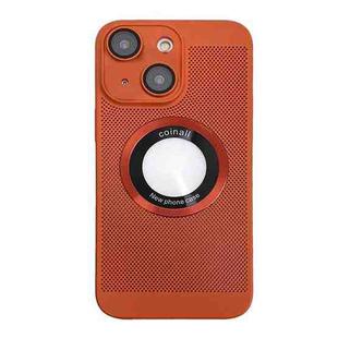 For iPhone 14 Plus Cooling MagSafe Magnifier Phone Case(Orange)