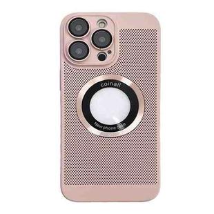 For iPhone 14 Pro Max Cooling MagSafe Magnifier Phone Case(Pink)