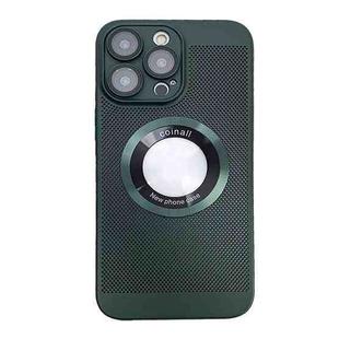 For iPhone 14 Pro Max Cooling MagSafe Magnifier Phone Case(Green)