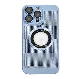 For iPhone 13 Pro Cooling MagSafe Magnifier Phone Case(Blue)