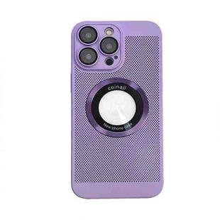 For iPhone 13 Pro Cooling MagSafe Magnifier Phone Case(Purple Taro)