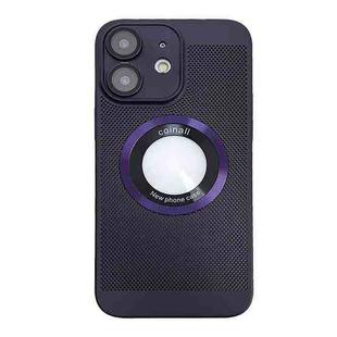 For iPhone 12 Cooling MagSafe Magnifier Phone Case(Purple)