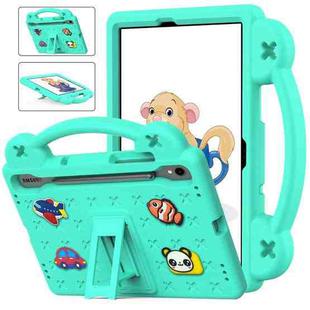 For Samsung Galaxy Tab S9 X710/X716B Handle Kickstand Children EVA Shockproof Tablet Case(Mint Green)
