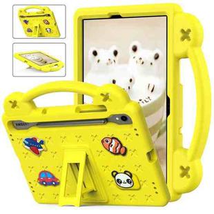 For Samsung Galaxy Tab S7 T870 Handle Kickstand Children EVA Shockproof Tablet Case(Yellow)