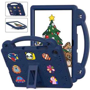 For Samsung Galaxy Tab A9+ X216B Handle Kickstand Children EVA Shockproof Tablet Case(Navy Blue)