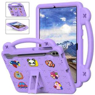 For Samsung Galaxy Tab S8+ 12.4 X800/X806 Handle Kickstand Children EVA Shockproof Tablet Case(Light Purple)