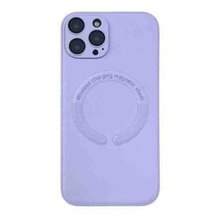 For iPhone 12 Pro MagSafe Leather All-inclusive TPU Shockproof Phone Case(Purple Taro)