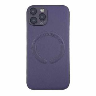 For iPhone 12 Pro Max Leather All-inclusive MagSafe TPU Phone Case(Purple)