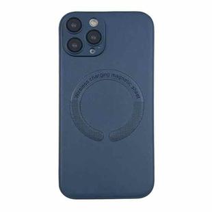 For iPhone 12 Pro Max MagSafe Leather All-inclusive TPU Shockproof Phone Case(Blue)