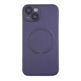 For iPhone 14 Plus MagSafe Leather All-inclusive TPU Shockproof Phone Case(Purple)