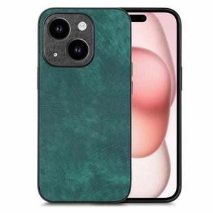 For iPhone 15 Vintage Leather PC Back Cover Phone Case(Green)