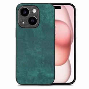 For iPhone 15 Plus Vintage Leather PC Back Cover Phone Case(Green)