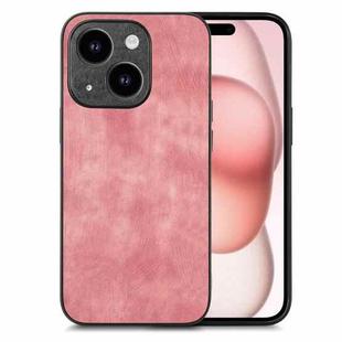 For iPhone 15 Plus Vintage Leather PC Back Cover Phone Case(Pink)