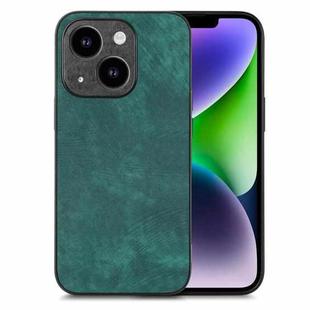 For iPhone 14 Plus Vintage Leather PC Back Cover Phone Case(Green)