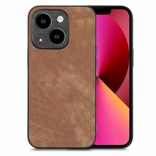 For iPhone 13 Vintage Leather PC Back Cover Phone Case(Brown)