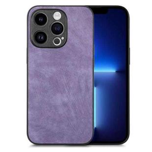 For iPhone 13 Pro Vintage Leather PC Back Cover Phone Case(Purple)