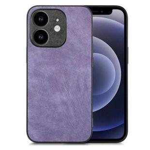 For iPhone 12 mini Vintage Leather PC Back Cover Phone Case(Purple)