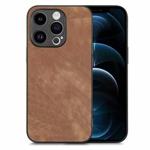 For iPhone 12 Pro Max Vintage Leather PC Back Cover Phone Case(Brown)