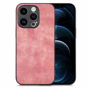 For iPhone 12 Pro Max Vintage Leather PC Back Cover Phone Case(Pink)