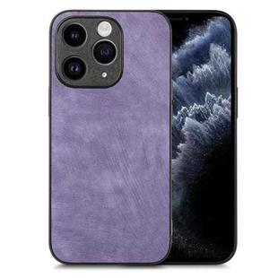 For iPhone 11 Pro Vintage Leather PC Back Cover Phone Case(Purple)