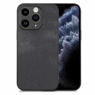 For iPhone 11 Pro Max Vintage Leather PC Back Cover Phone Case(Black)