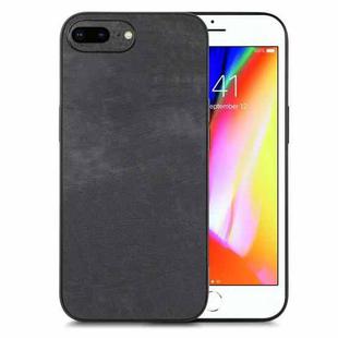 For iPhone 7 Plus / 8 Plus Vintage Leather PC Back Cover Phone Case(Black)