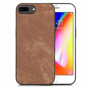 For iPhone 7 Plus / 8 Plus Vintage Leather PC Back Cover Phone Case(Brown)