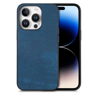 For iPhone 16 Pro Vintage Leather PC Back Cover Phone Case(Blue)