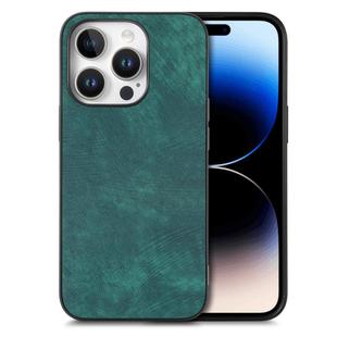 For iPhone 16 Pro Vintage Leather PC Back Cover Phone Case(Green)