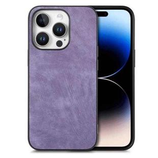 For iPhone 16 Pro Vintage Leather PC Back Cover Phone Case(Purple)