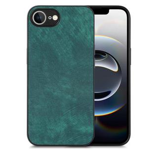 For iPhone 16e Vintage Leather PC Back Cover Phone Case(Green)