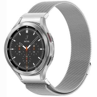 For Samsung Galaxy Watch4 / 4 Classic 46mm Button Style Milan Magnetic Metal Watch Band(Silver)