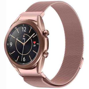 For Samsung Galaxy Watch3 41mm Button Style Milan Magnetic Metal Watch Band(Rose Gold)