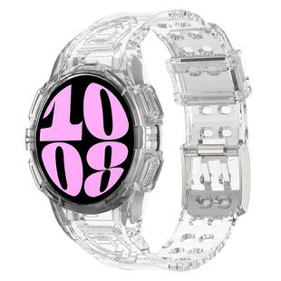 For Samsung Galaxy Watch6 40mm TPU Integrated Silicone Watch Band(Transparent White)
