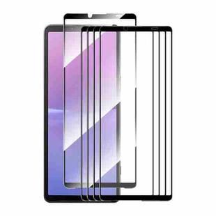 For Sony Xperia 10 V 5pcs ENKAY Full Glue High Aluminum-silicon Tempered Glass Film