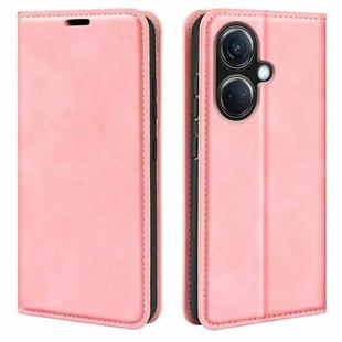 For OPPO K11 5G Retro-skin Magnetic Suction Leather Phone Case(Pink)