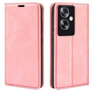 For OPPO A79 Retro-skin Magnetic Suction Leather Phone Case(Pink)