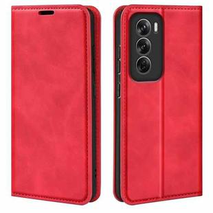 For OPPO Reno12 Pro 5G Global Retro-skin Magnetic Suction Leather Phone Case(Red)