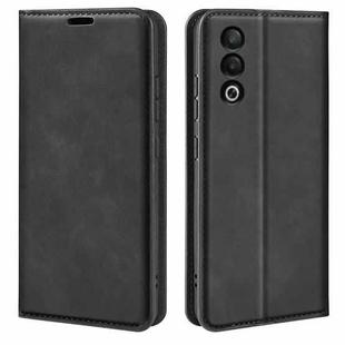 For OPPO A3 Pro Global Retro-skin Magnetic Suction Leather Phone Case(Black)