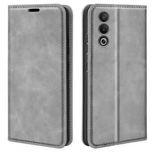 For OPPO A3 Pro Global Retro-skin Magnetic Suction Leather Phone Case(Grey)