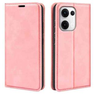 For OPPO Reno13 Pro 5G Retro-skin Magnetic Suction Leather Phone Case(Pink)